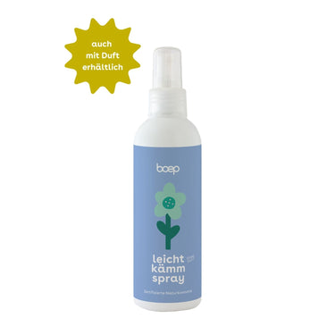 Das Leichtkämmspray unbeduftet von das boep hilft gegen zerzauste Kinderhaare und enthält keinen Duft