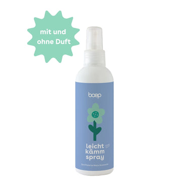 Das Leichtkämmspray unbeduftet von das boep hilft gegen zerzauste Kinderhaare und enthält keinen Duft