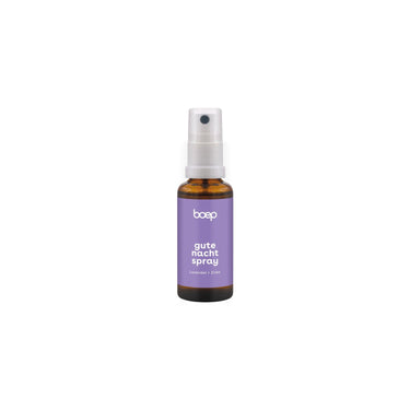 Das boep Gute Nacht Spray mit Lavendel und Zirbe eignet sich ideal als Einschlafspray, Kissenspray oder Raumspray