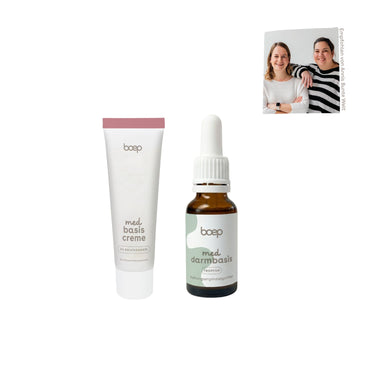 das boep med Darmbasis Tropfen und med basiscreme als Haut und Darm Starter Set für Neugeborene und Babys