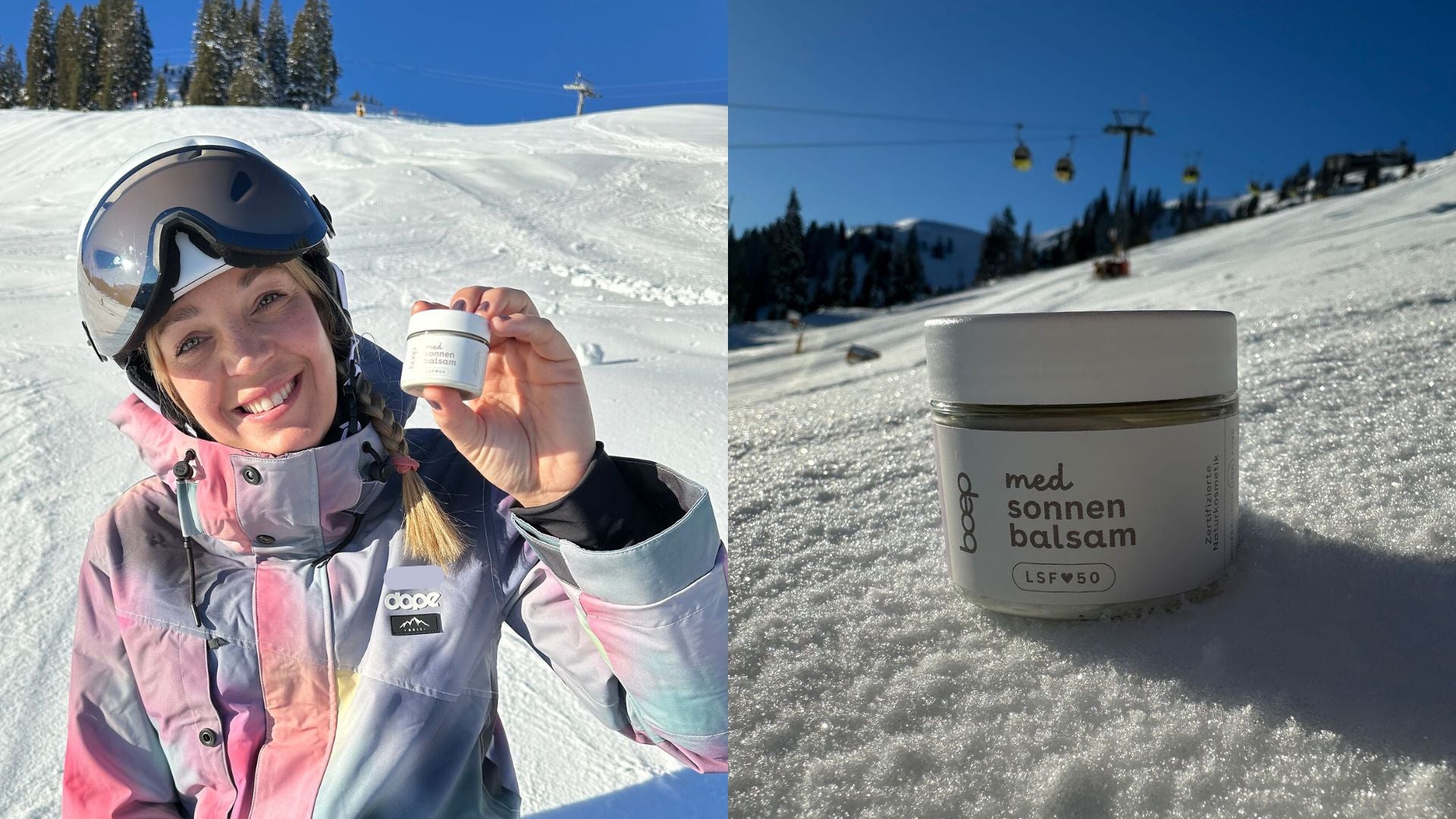 med Sonnenbalsam mineralischer Sonnenschutz beim Ski fahren und Kälteschutz