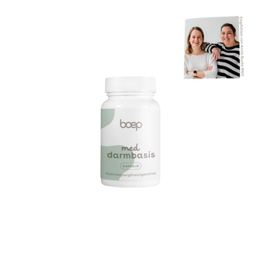med Darmbasis Kapseln von das boep als probiotisches Nahrungsergänzungsmittel zur Einnahme bei Neurodermitis oder Verdauungsproblemen
