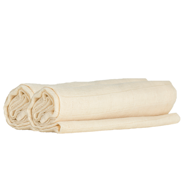 zwei beige Babymulltücher von das boep zur Erstausstattung