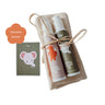 Geschenk zur Geburt für die Erstausstattung mit Naturkosmetik Babymandelöl und Babybadeöl von das boep inklusive Karte