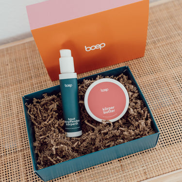 Geschenkbox von das boep zum Verpacken und Verschenken an Freundinnen, Schwangere und Kinder.